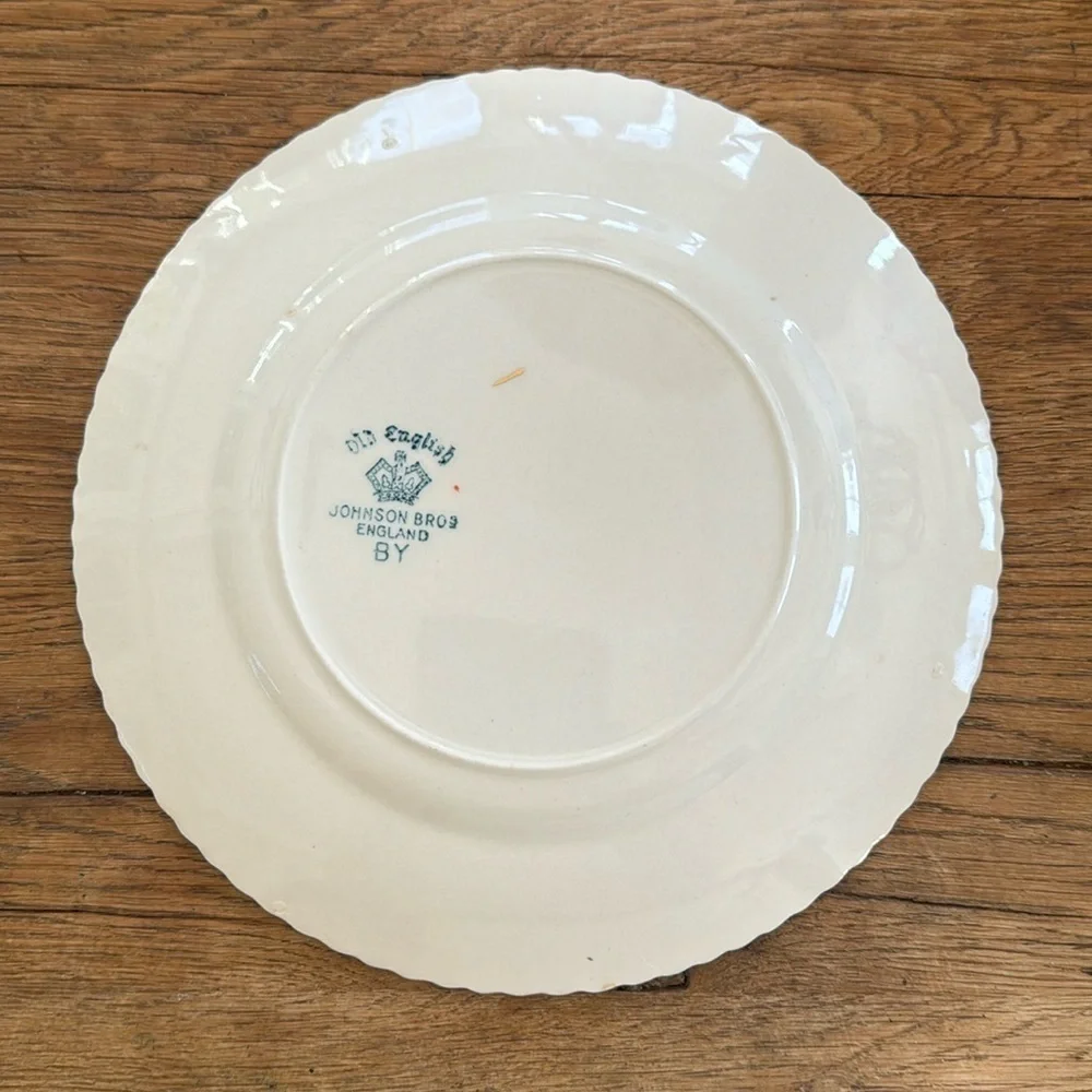 Vintage HTF Johnson Bros. Belvedere Plate, Stamped Old English